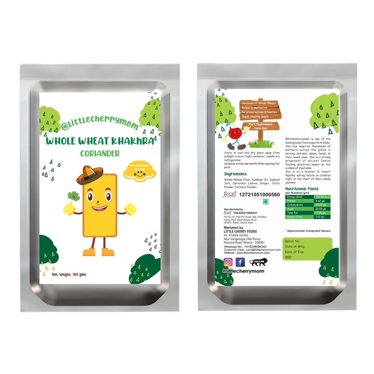 Littlecherrymom Whole Wheat Khakhra Combo - Dista