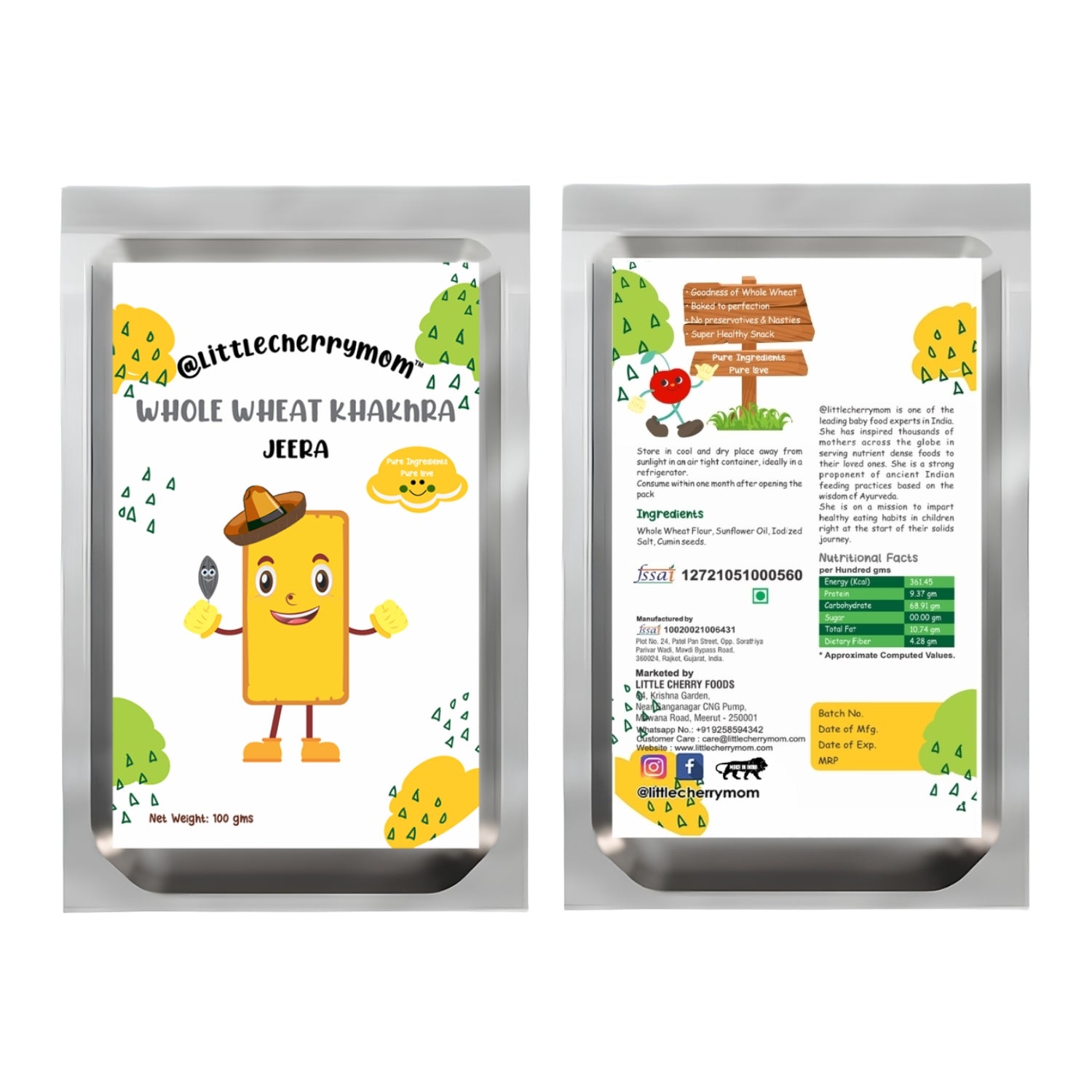 Littlecherrymom Whole Wheat Khakhra Combo - Dista