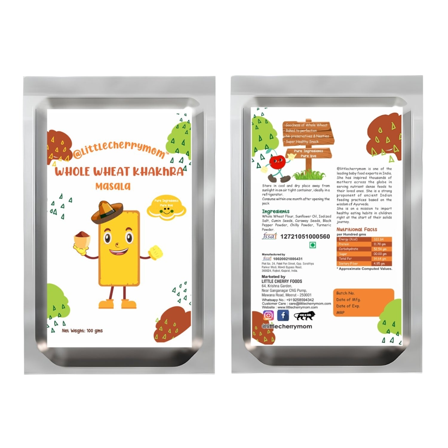 Littlecherrymom Whole Wheat Khakhra Combo - Dista