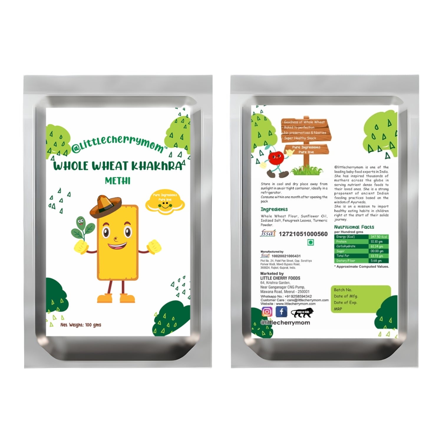 Littlecherrymom Whole Wheat Khakhra Combo - Dista