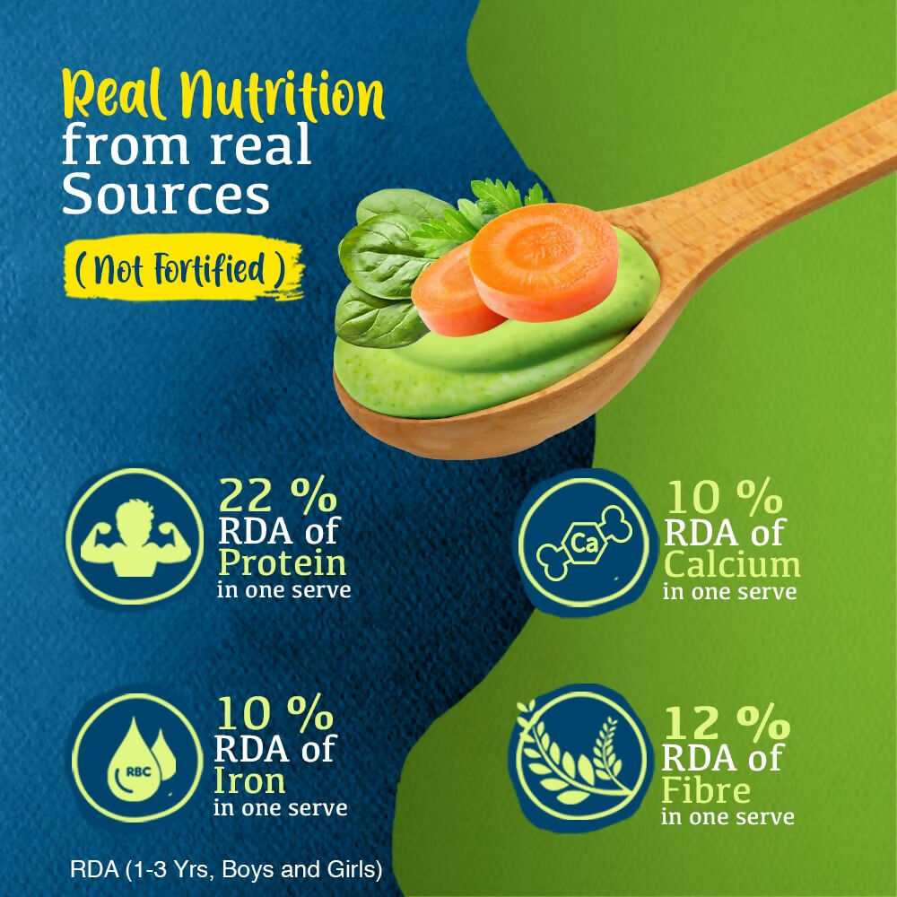 Manna Foods Instant Health Mix Multigrain Cereal + Vegetables With Spinach, Carrot, Dal with Milk - Distacart