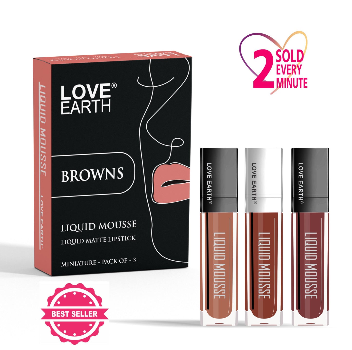 Love Earth Liquid Mousse Matte Lipstick - Browns - Distacart