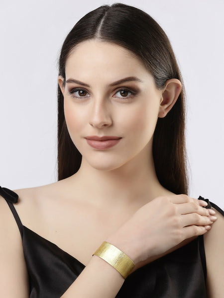 NVR Women Gold-Plated Western Cuff Bracelet - Distacart