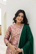 Thumbnail for Joban Fashion Peach Jacquard Embroidered Sharara Set - Distacart