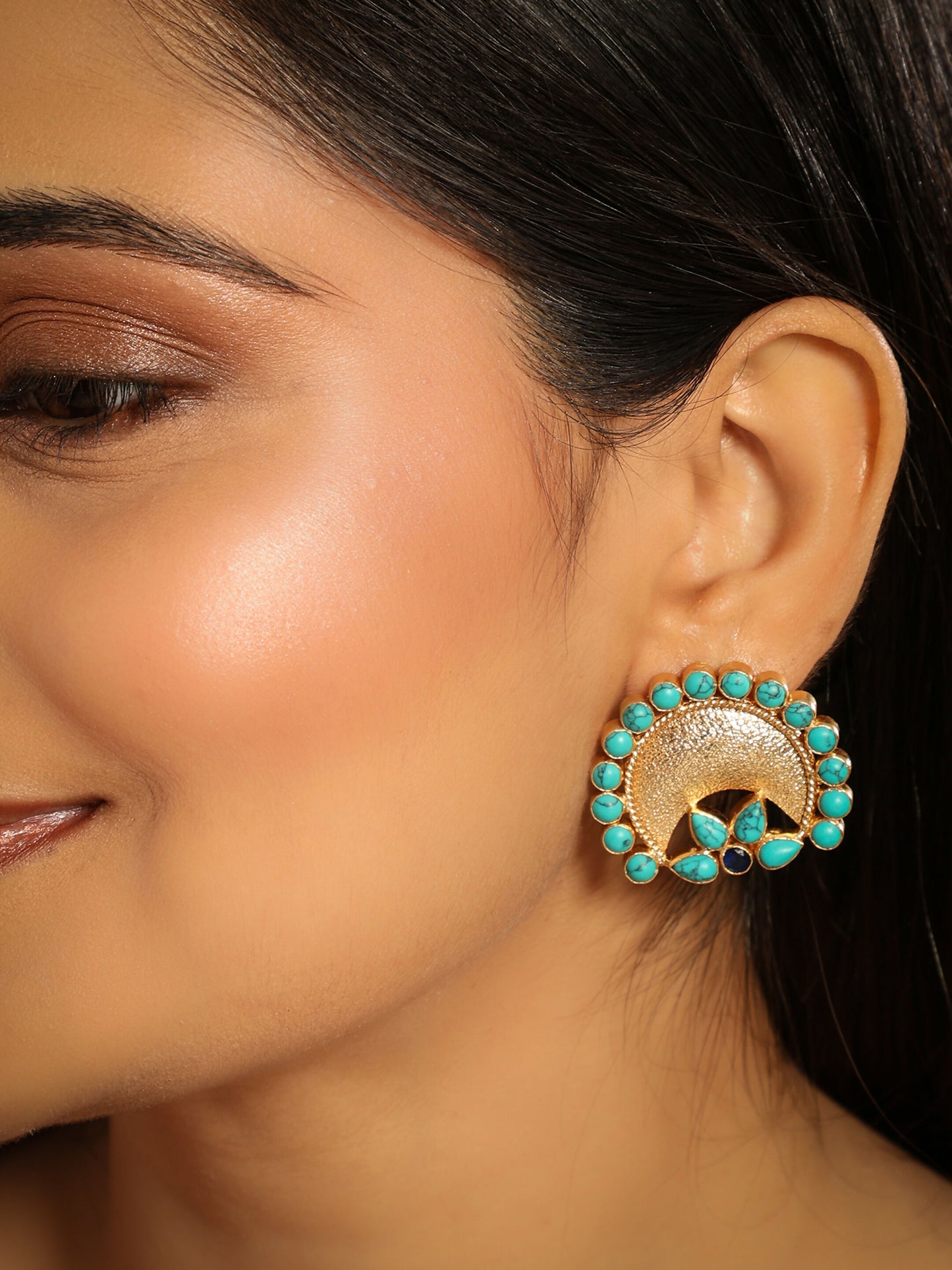 Nuyug Turquoise Crescent Earrings - Distacart
