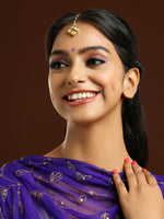 Thumbnail for Ruby Raang Gold Square Kundan Maang Tikka