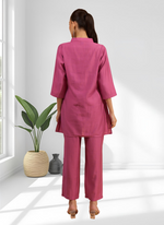 Thumbnail for Joban Fashion Pink Silk Embroidered Readymade Cord Set - Distacart