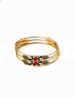 Thumbnail for NVR Women Set of 2 Gold Plated Handcrafted Kada Bangle - Distacart