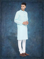 Thumbnail for Even Apparels Men's Pure Cotton Blue Kurta - Distacart