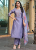 Prazu Fashion Lavender Cotton Silk Thread Sequence Designer Salwar Suit - Distacart