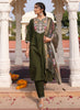 Prazu Fashion Mahendi Cotton Silk Thread Sequence Designer Salwar Suit - Distacart