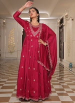 Thumbnail for Prazu Fashion Pink Soft Silk Thread Sequence Designer Suit
