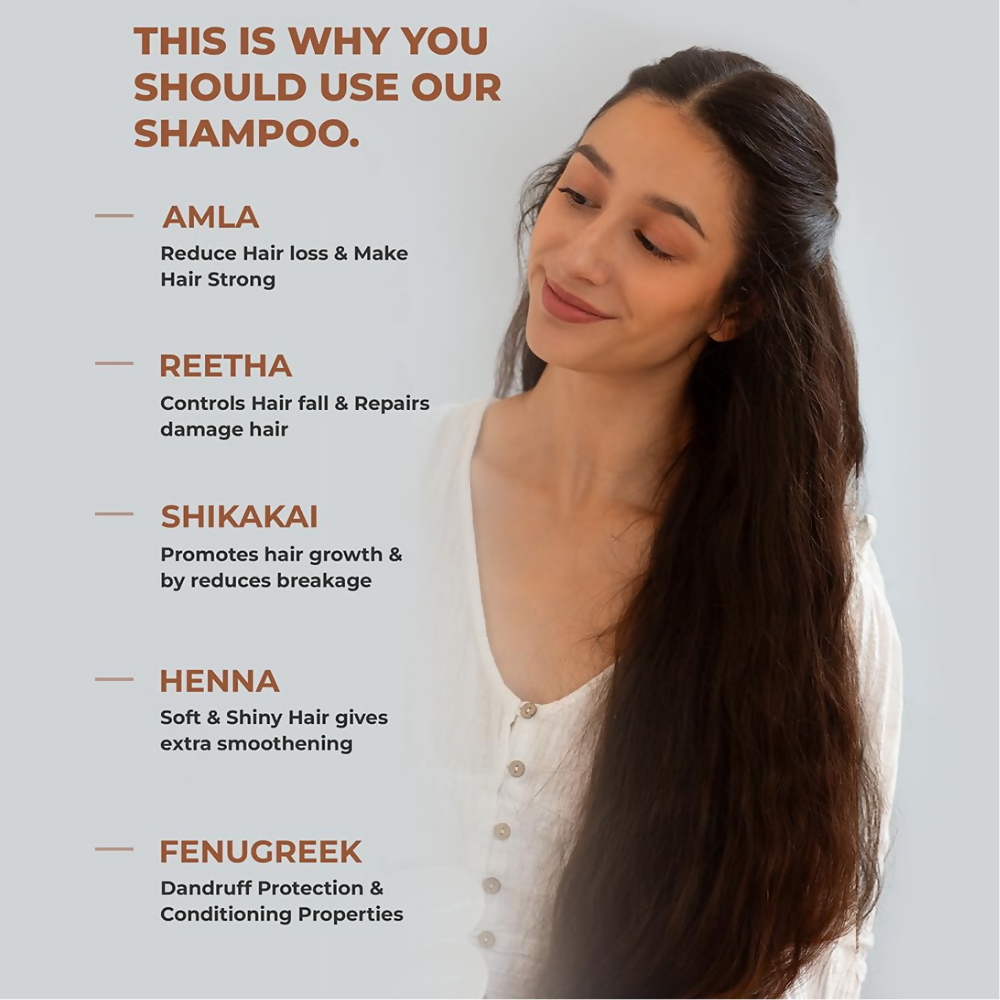 Pureus Herbals Shreekesha Amla Reetha Shikakai Shampoo - Dista