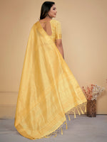 Thumbnail for NOZ2TOZ Women's Cotton Silk Yellow Embellished Designer Saree With Blouse Piece - Distacart