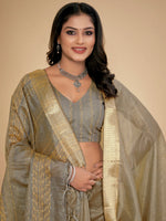 Thumbnail for NOZ2TOZ Women's Cotton Silk Grey Embellished Designer Saree With Blouse Piece - Distacart