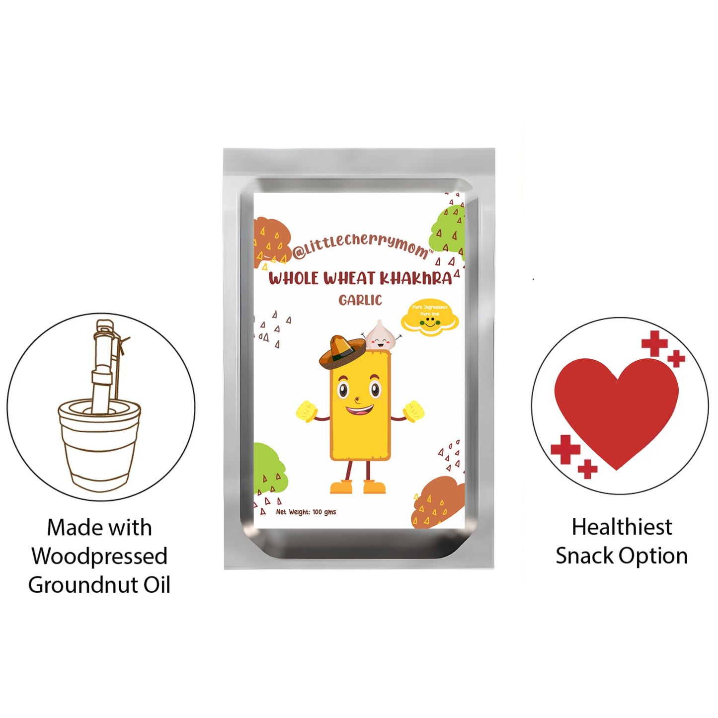 Littlecherrymom Whole Wheat Khakhra ?Garlic - Dista