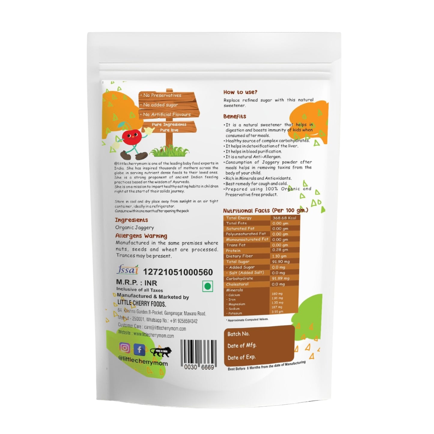 Littlecherrymom Organic Jaggery Powder - Dista