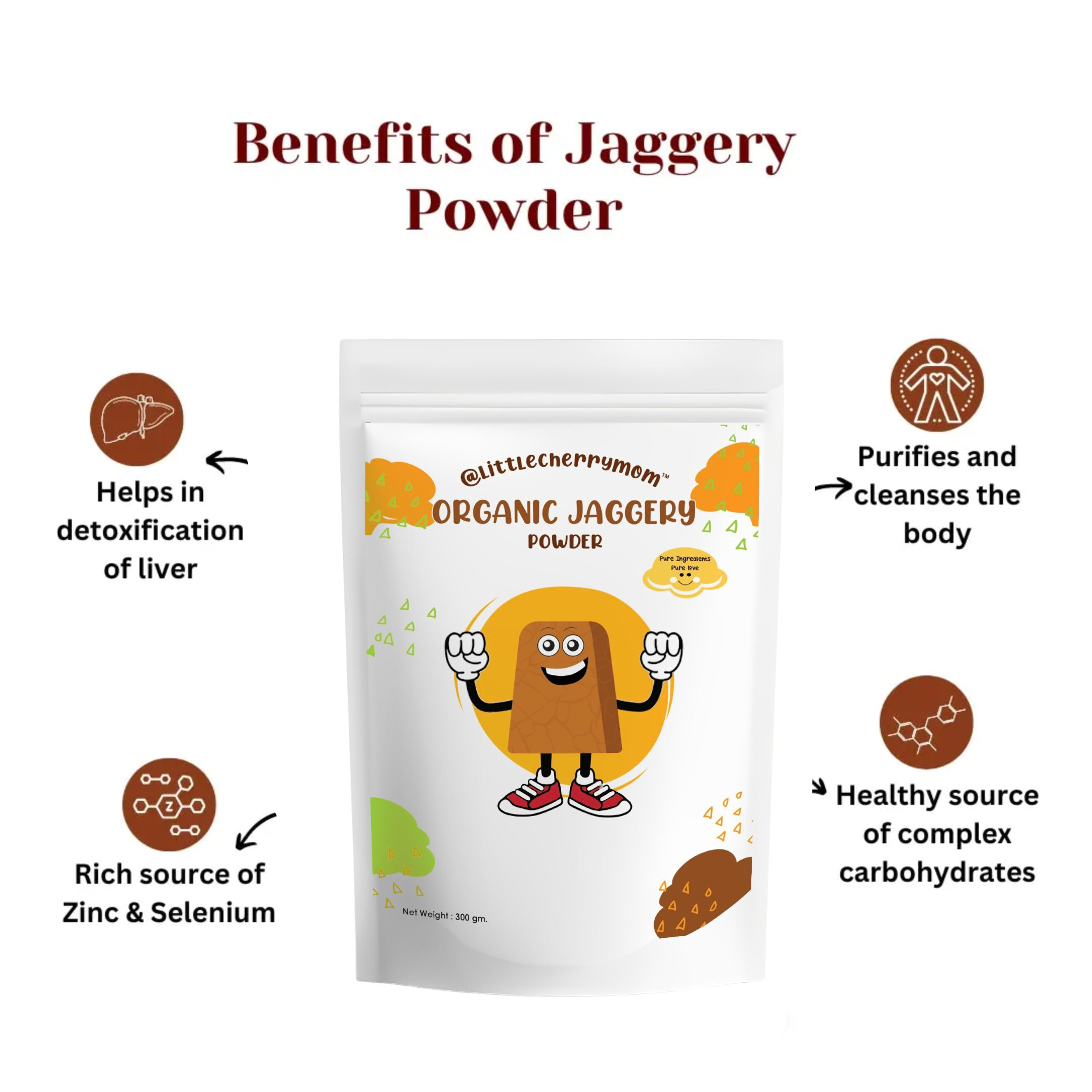 Littlecherrymom Organic Jaggery Powder - Dista
