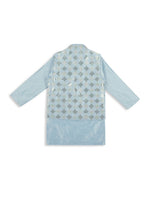 Thumbnail for Joban Fashion Kids Island stylish Tikli work Nehru Jacket Full Sleeves Kurta, Pyjama Set - Sky Blue - Distacart