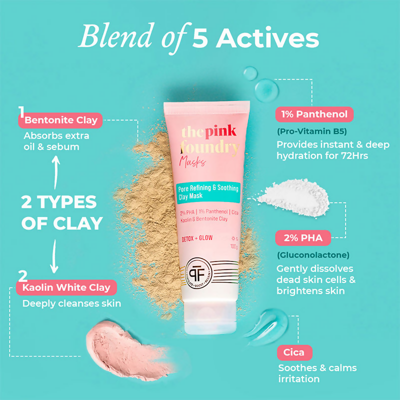 The Pink Foundry Pore Refining & Soothing Clay Mask - Distacart