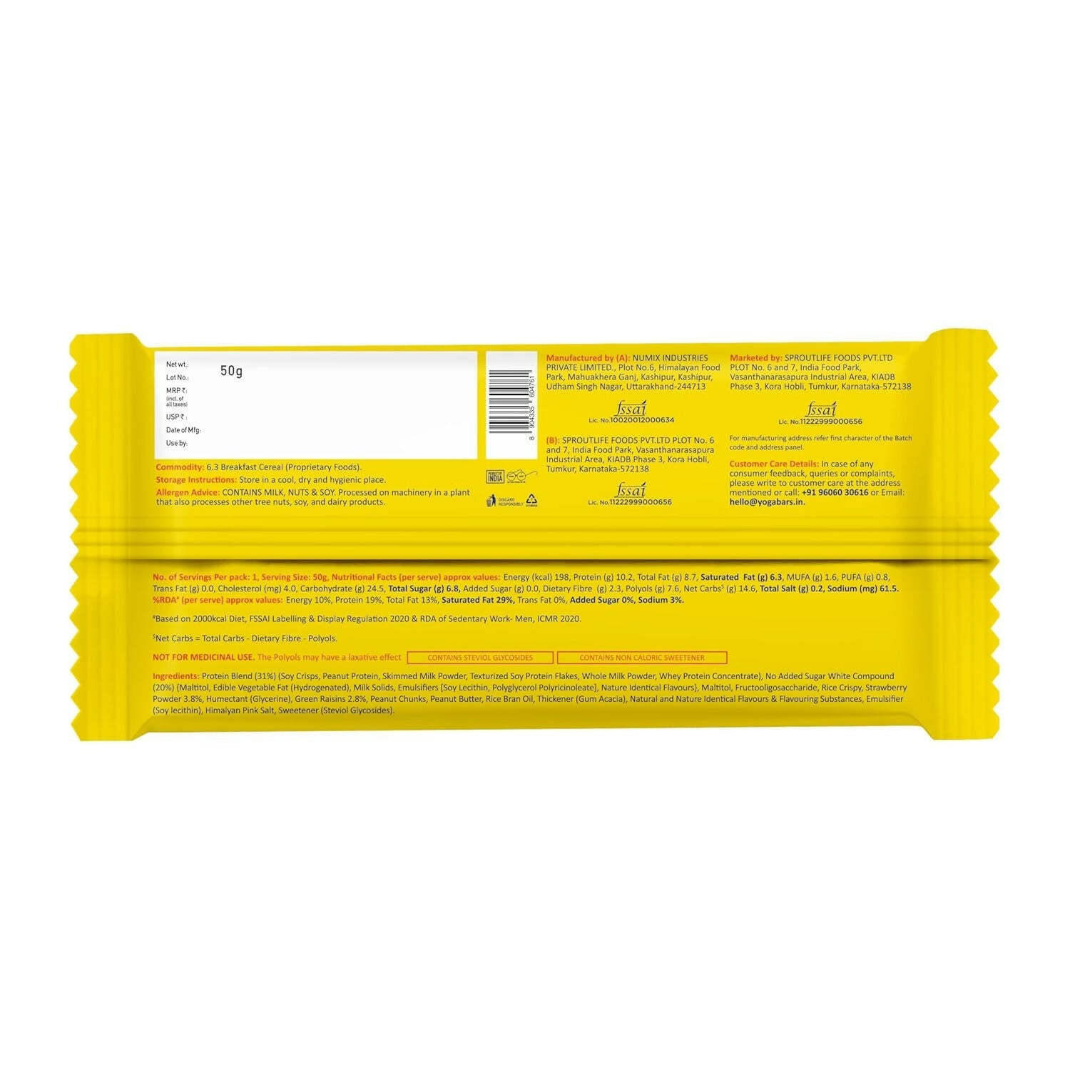 Yoga Bar Crunch Mixed Berries Protein Bar - Distacart