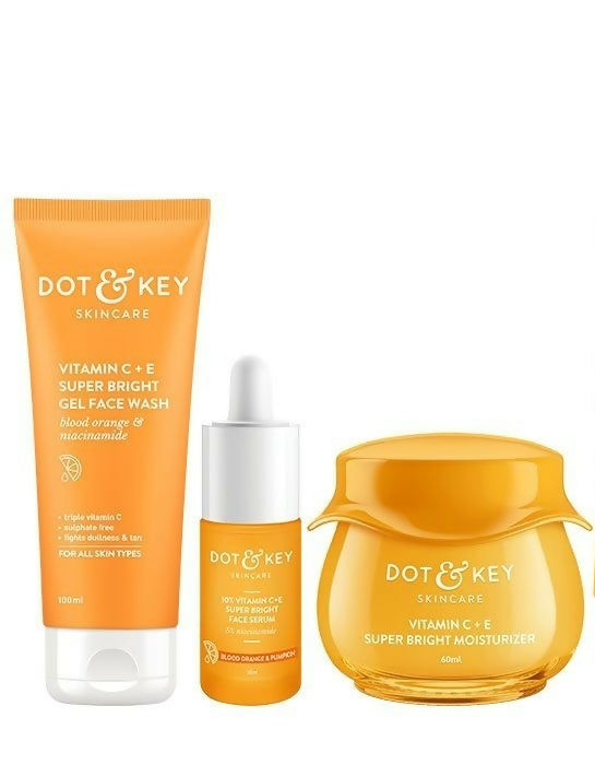 Dot & Key Vitamin C + E CSM (Cleanser, Serum, Moisturizer) Routine Combo - Distacart