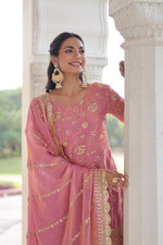 Thumbnail for Lehenga Mart Premium Readymade Top Sharara With Dupatta Set For Women-Pink - Distacart