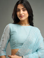 Thumbnail for kasee Floral Embroidered Saree - Distacart