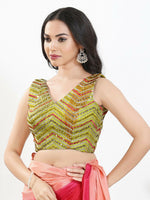 Thumbnail for Joban Fashion Liril Silk Padded Blouse With V Neck Sleeveless - Distacart