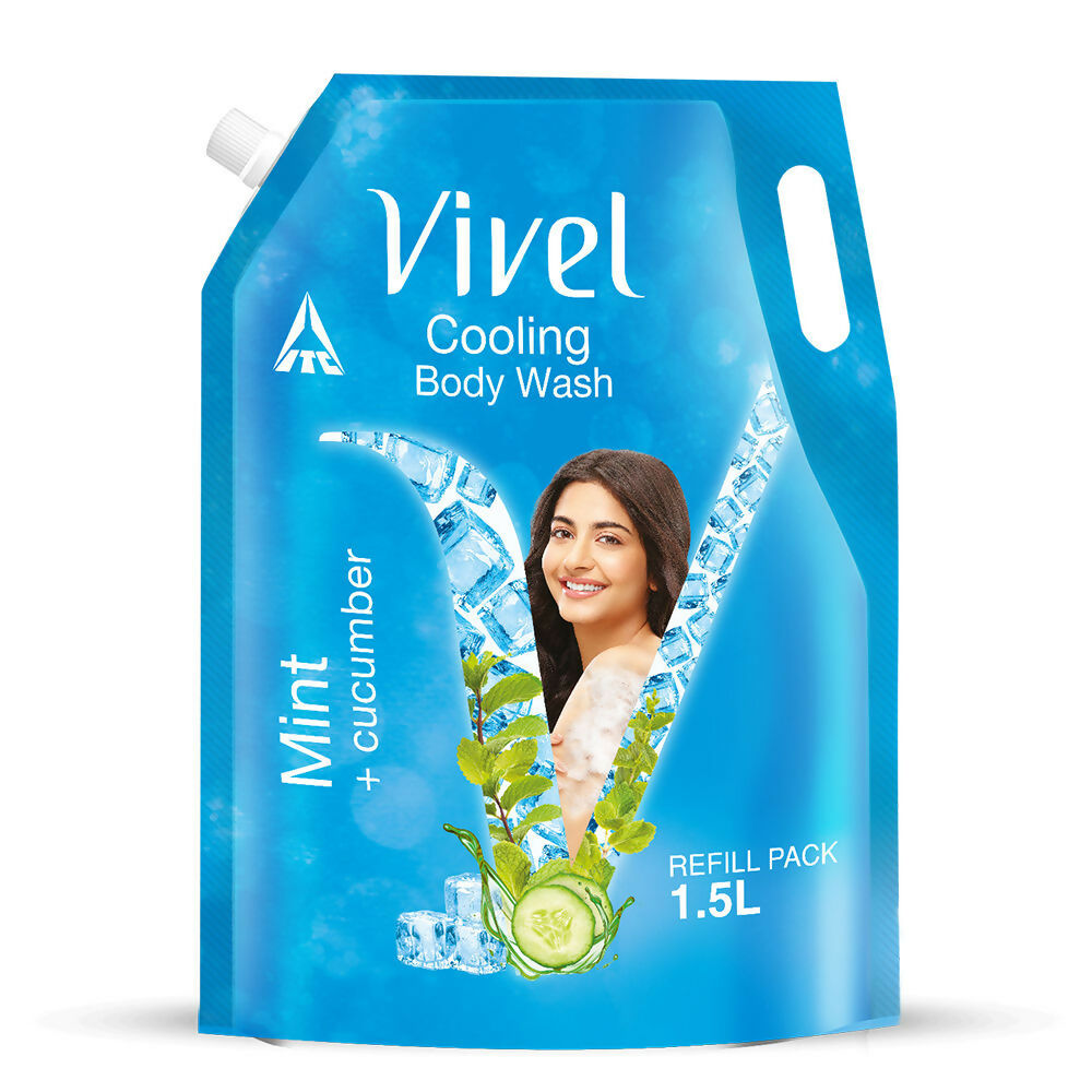 Vivel Cooling Body Wash Mint & Cucumber Moisturizing Shower Gel Supersaver XL Refill Pouch - Distacart