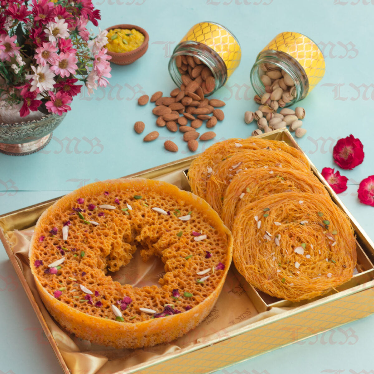 LMB Sweets Ghewar Phinni Platter JPR - Dista