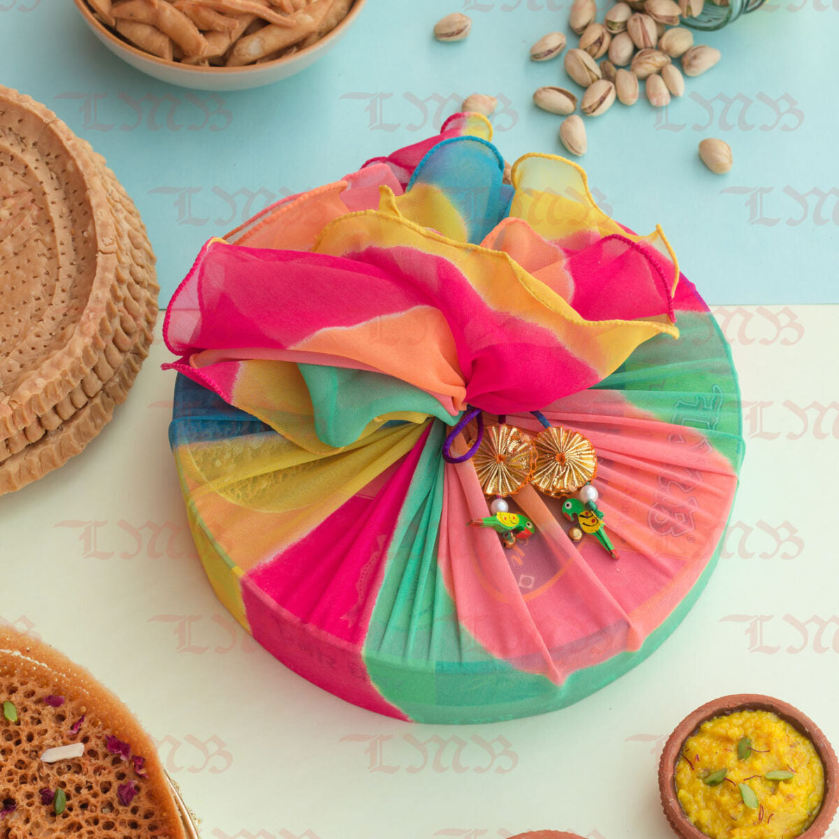 LMB Sweets Special Paneer Ghewar (Festive Leheriya Pack) (JPR) - Dista