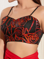 Thumbnail for Joban Fashion Black Organza Padded Blouse With Sweetheart Neck Sleeveless