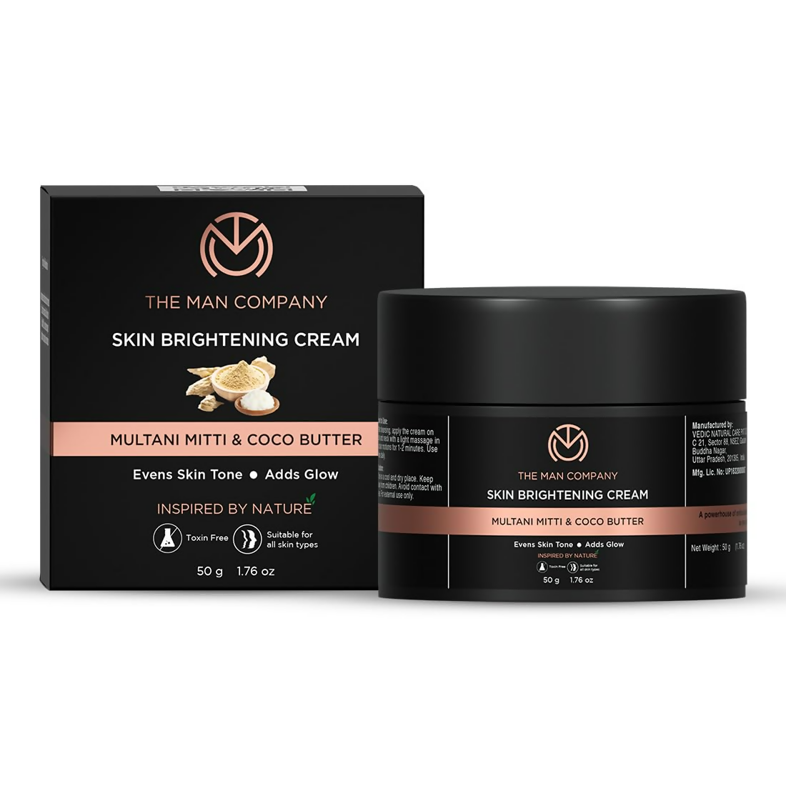 The Man Company Skin Brightening Cream Multani Mitti - Distacart