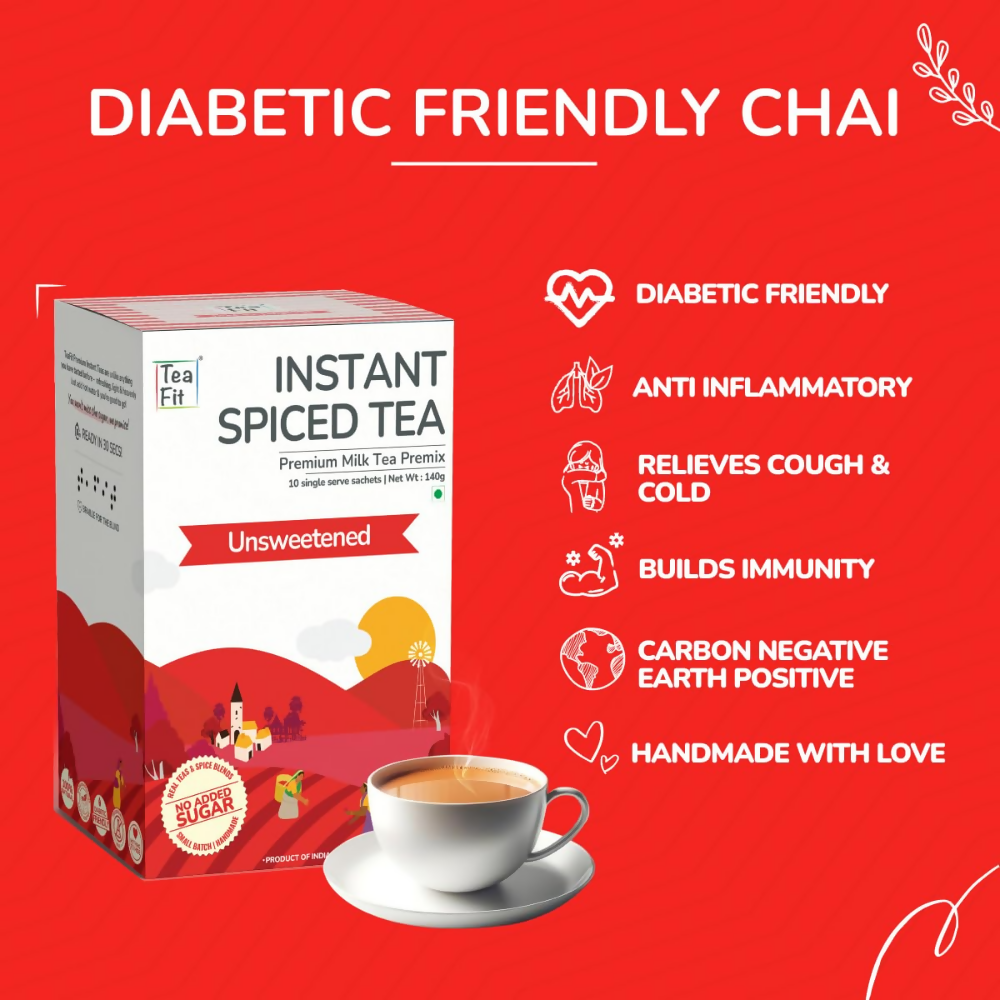 TeaFit Premium Zero Sugar Instant Tea Premix - Masala & Cardamom - Distacart