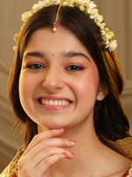 Thumbnail for Ruby Raang Crimson Drop Pearl Maang Tikka