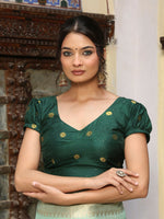 Thumbnail for Shree Shyam Fashion Sea Green Cotton Saree - Distacart