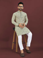 Thumbnail for Anaita Green Embroidered Silk Straight Kurta - Distacart