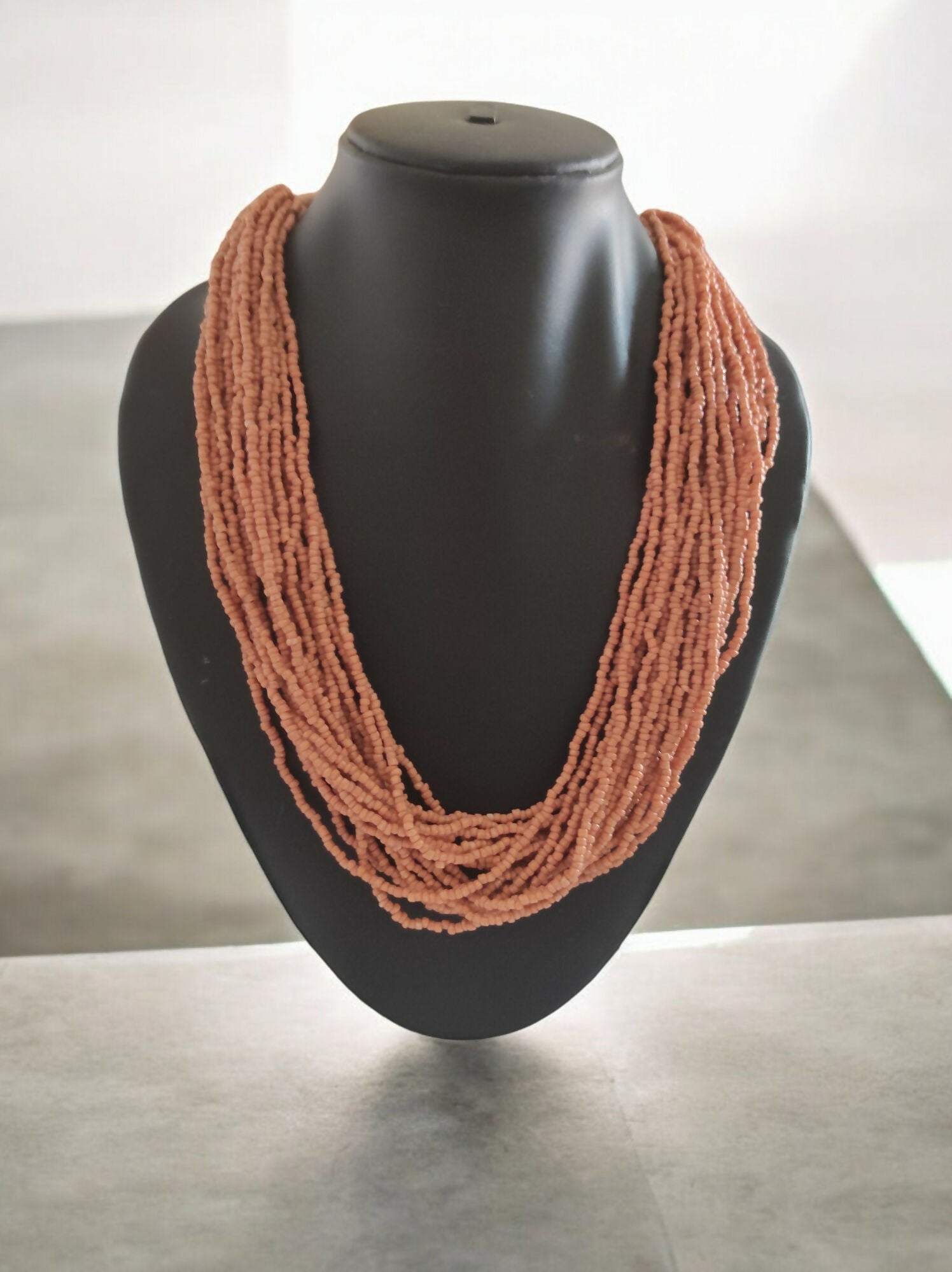 Inhanns Handmade Beaded Multilayer Necklace, 20 Layers - Sandalwood - Distacart