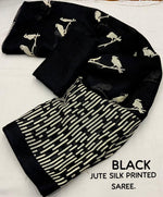 Thumbnail for Black Silk Blend Ethnic Motifs Saree with Unstitched Blouse - Hiral Fashion - Distacart