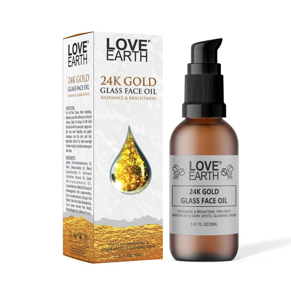 Love Earth 24K Gold Glass Face Oil - Distacart