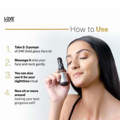 Love Earth 24K Gold Glass Face Oil - Distacart
