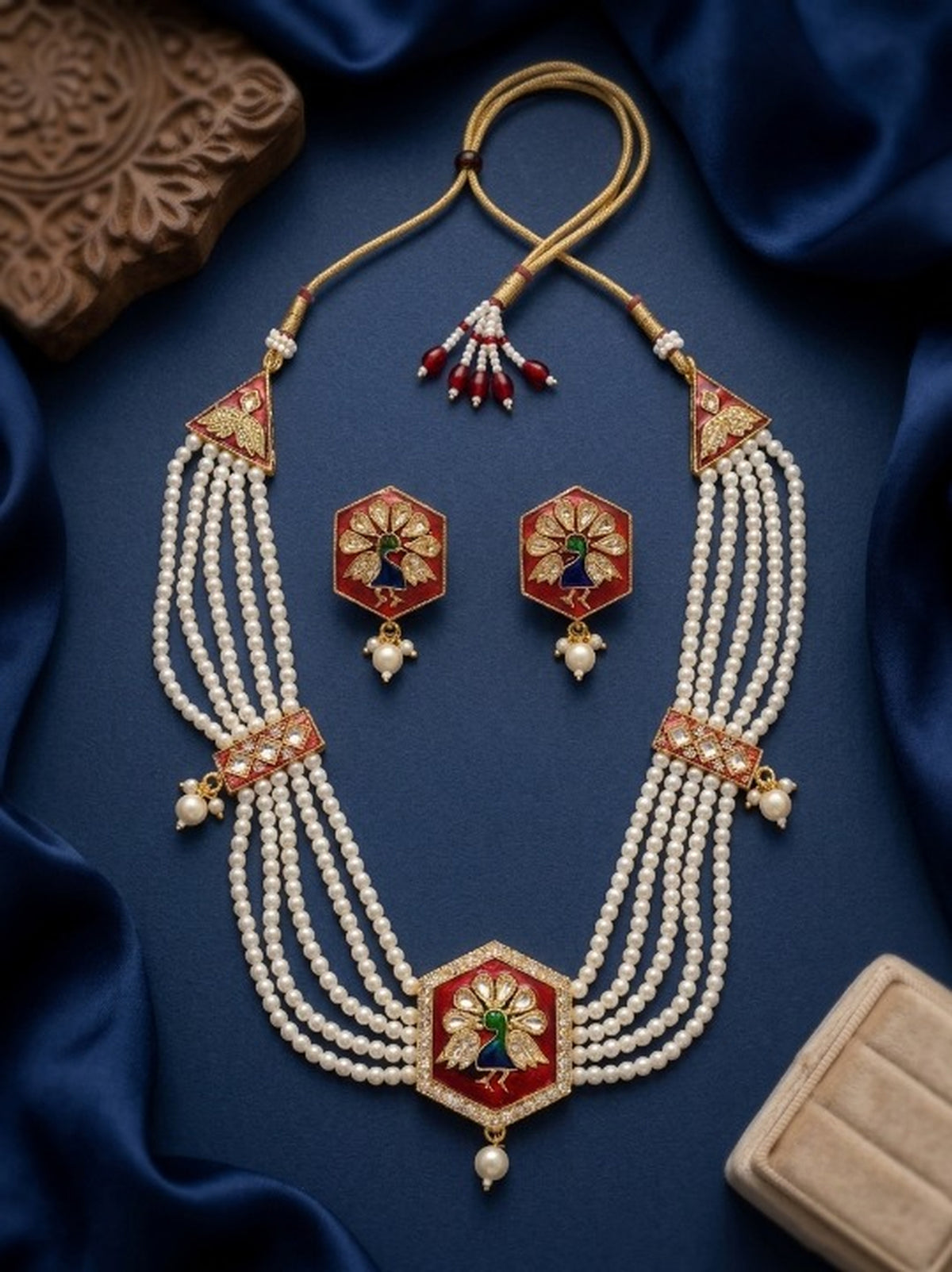 Jewel City Multicolor Meenakari Pearl Necklace Set|Kundan Ethnic Wedding Jewelry Set