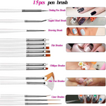 Thumbnail for Bronson Professional Nail Art Kit Brush Set Acrylic Uv Polish Brushes Tool Kit - Dista