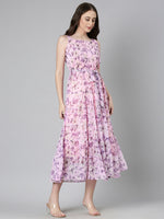 Thumbnail for Souchii Floral Chiffon Dress