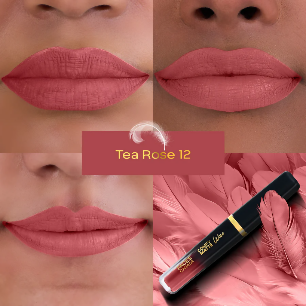 Faces Canada Comfy Matte Wow Liquid Lipstick - Tea Rose 12 - Distacart