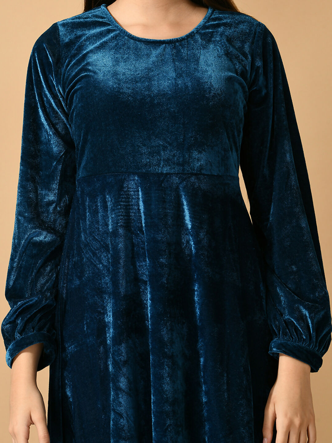Myshka Women's Blue Fit and Flare Party Dress - Distacart