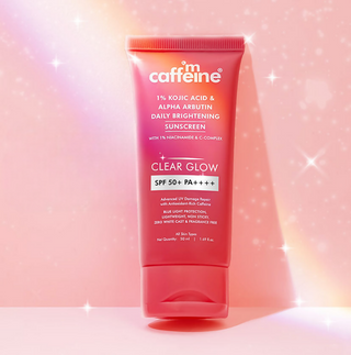 mCaffeine Clear Glow 1% Kojic Acid, Alpha Arbutin Daily Brightening Sunscreen - Distacart