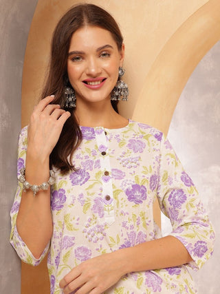 Anouk Women Ethnic Motifs Printed Regular Pure Cotton Kurta with Trousers & With Dupatta - Distacart