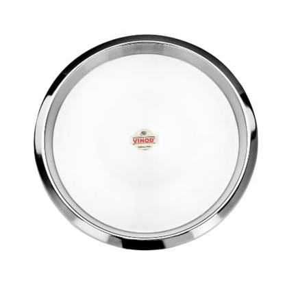 Vinod Stainless Steel Two Tone Serving Dish/Salad Plate/Snack Plate - Dista